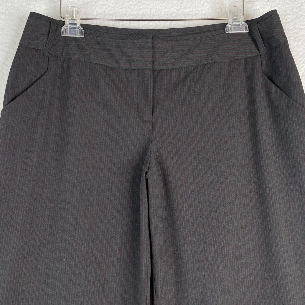 The Limited Lexie Fit Grey Red Pinstripe Wide Leg Dress Pants Womens 14